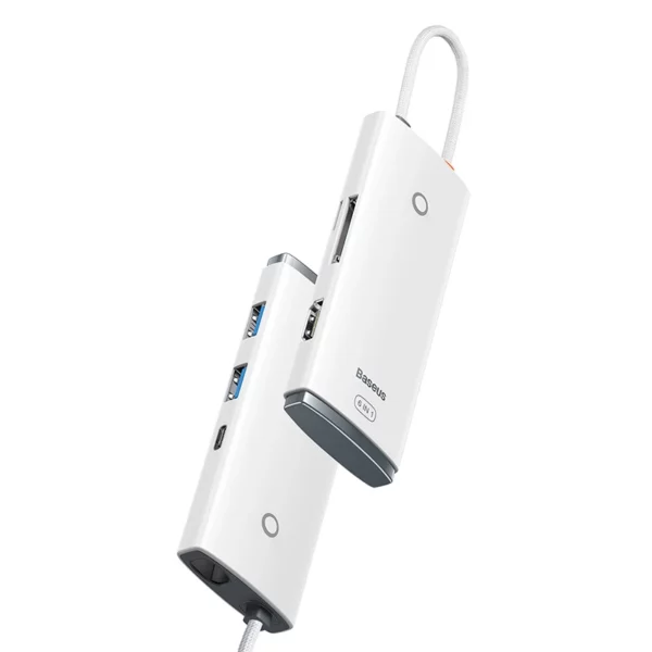 Baseus Lite Series Hub 6w1 USB-C to 2x USB 3.0 + USB-C PD + HDMI + SD/TF (white) - Image 5