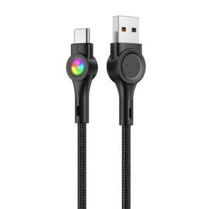 USB to USB-C cable VFAN Colorful X08, 3A, 1.2m (black)