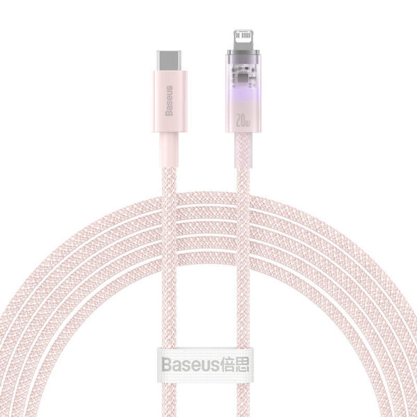 Fast Charging cable Baseus USB-A to Lightning Explorer Series 2m 20W (pink) - Image 2