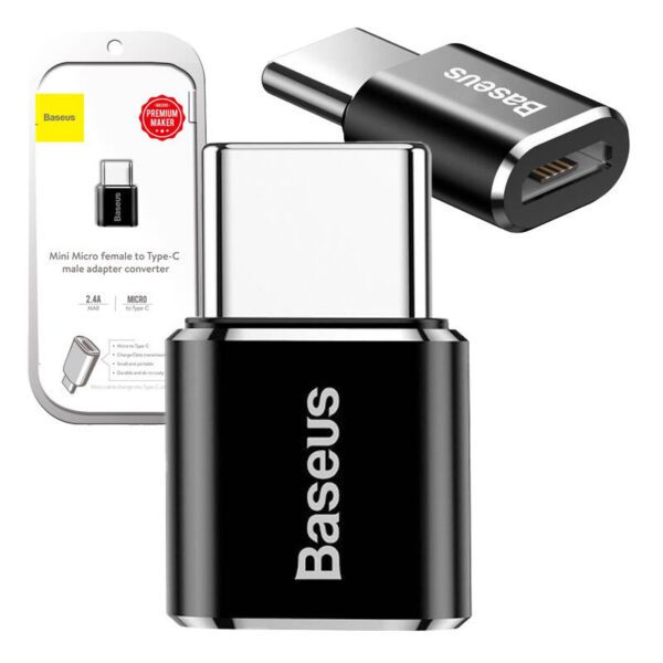 Baseus Micro USB to USB Type-C adapter - black - Image 9