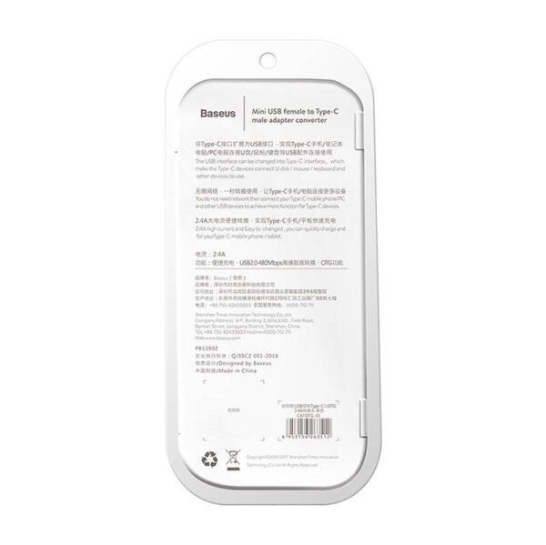 Baseus Micro USB to USB Type-C adapter - black - Image 8