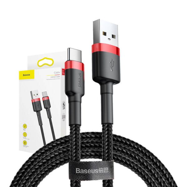 Baseus Cafule cable USB-C 3A 1m (Red+Black) - Image 7