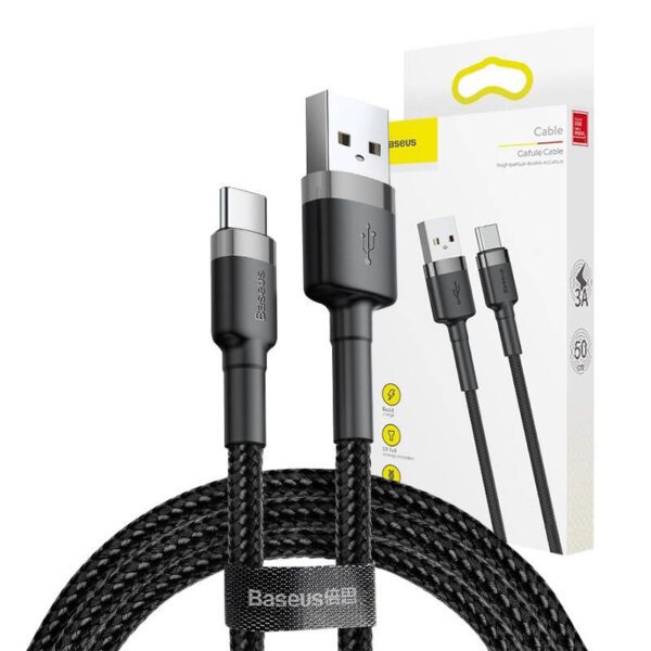 Baseus Cafule cable USB-C 3A 1m (Gray+Black) - Image 7