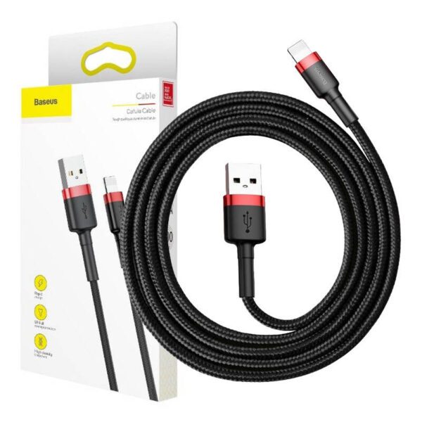 Baseus Cafule USB Lightning Cable 1,5A 2m (Black+Red) - Image 8