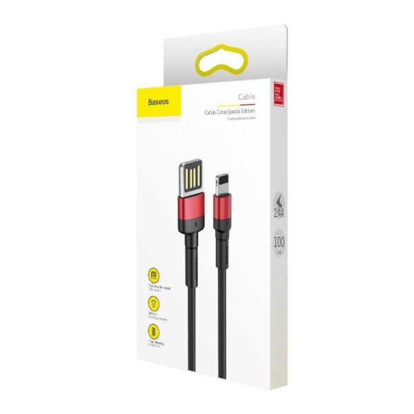 Baseus Cafule Double-sided USB Lightning Cable 2,4A 1m (Black+Red) - Image 5