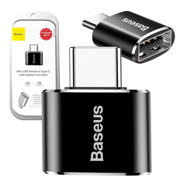 Baseus USB to USB Type-C Adapter 2.4A (Black) - Image 8