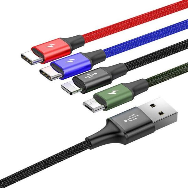 Baseus Fast USB Cable 4in1 2xUSB-C / Lightning / Micro 3,5A 1,2m - Black - Image 3