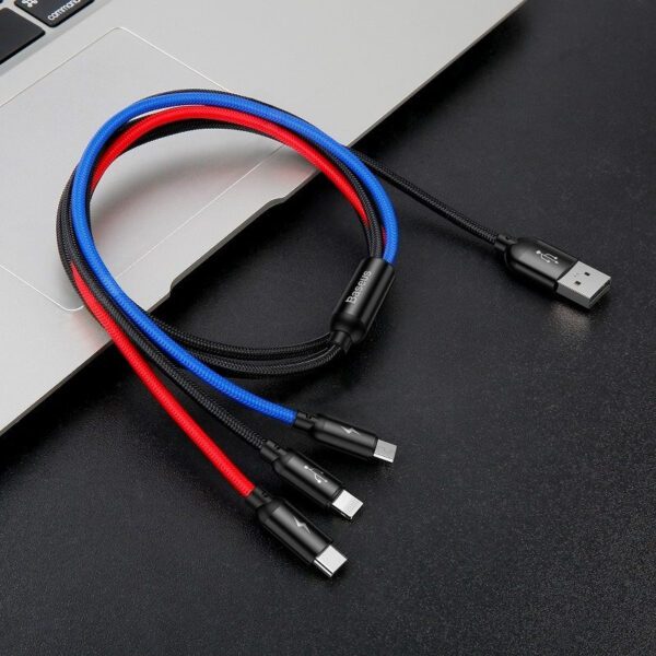 Baseus Rapid USB Cable 3in1 Type C / Lightning / Micro 3A 1,2M - Black - Image 10