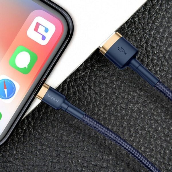 Baseus Cafule Lightning cable 2.4A 1m (Gold+Dark blue) - Image 8