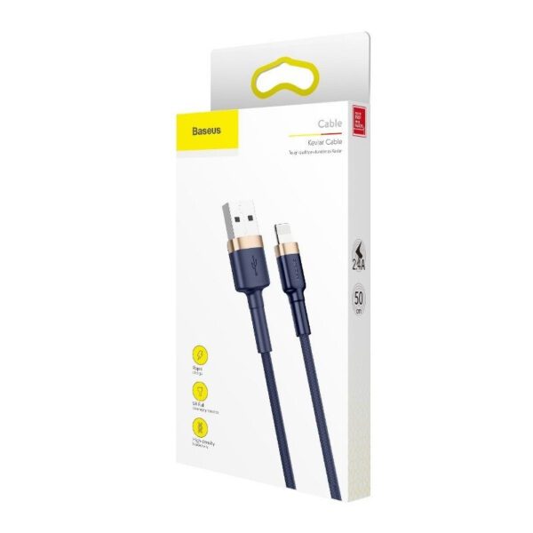 Baseus Cafule Lightning cable 2.4A 1m (Gold+Dark blue) - Image 9