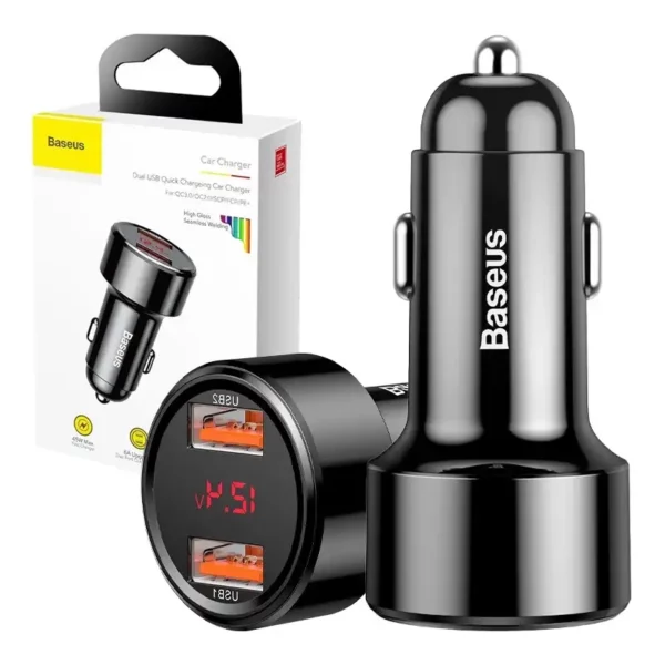 Ładowarka samochodowa Baseus Magic 2x USB QC 3.0 45W (czarna) - Image 8