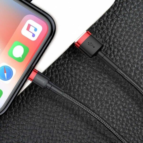 Baseus Cafule USB Lightning Cable 2,4A 0,5m (Red+Black) - Image 7