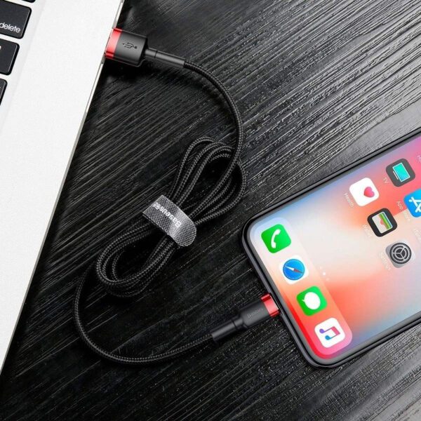 Baseus Cafule USB Lightning Cable 2.4A 1m (Red+Black) - Image 8