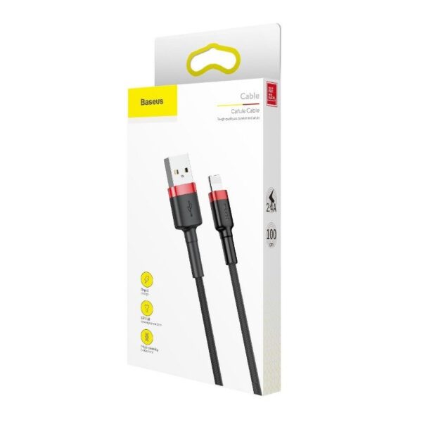 Baseus Cafule USB Lightning Cable 2.4A 1m (Red+Black) - Image 9