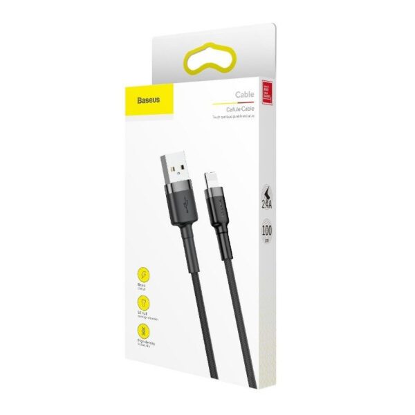 Baseus Cafule USB Lightning Cable 2.4A 0.5m (Gray+Black) - Image 9