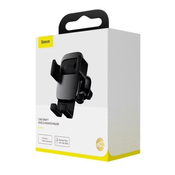 Baseus Cube Gravitational car holder on ventilation grid (Black) - Image 3