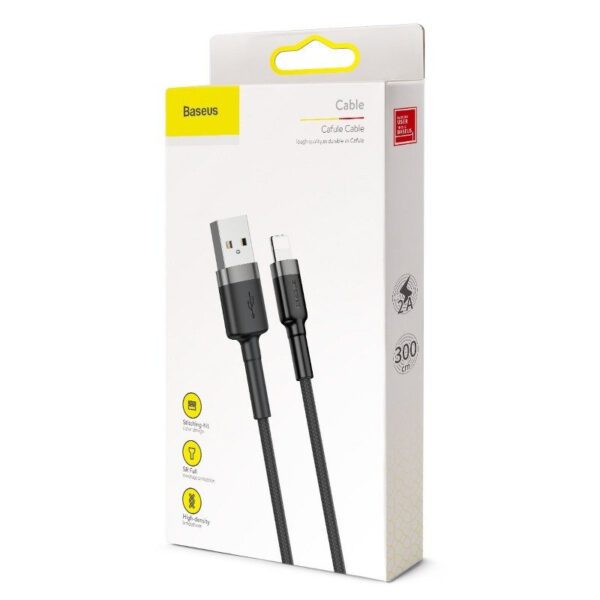Baseus Cafule USB Lightning Cable 2A 3m (Black+Gray) - Image 8