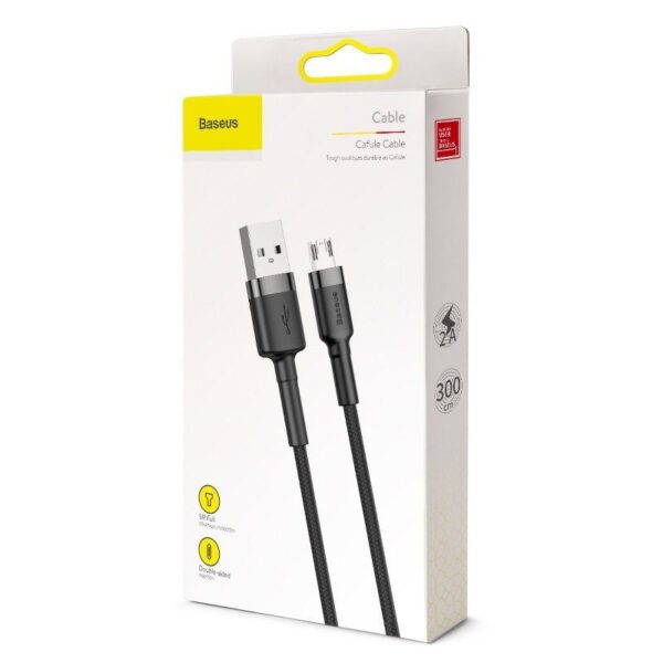 Baseus Cafule Cable USB For Micro 2A 3m Gray+Black - Image 11