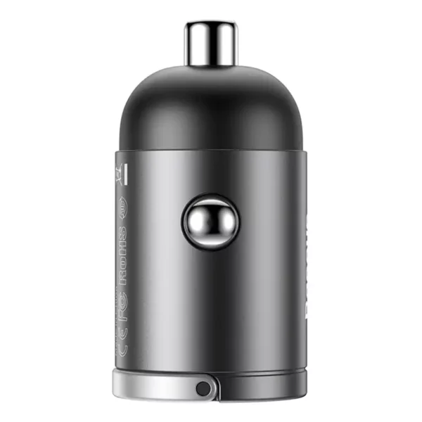 Baseus Tiny Star Mini Quick Charge Car Charger USB Port 30W Grey - Image 2