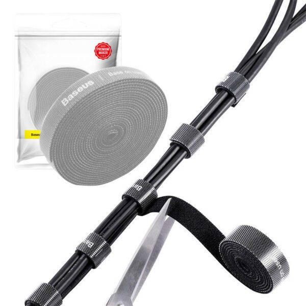 Baseus Rainbow Circle Velcro Straps 3m Grey - Image 4