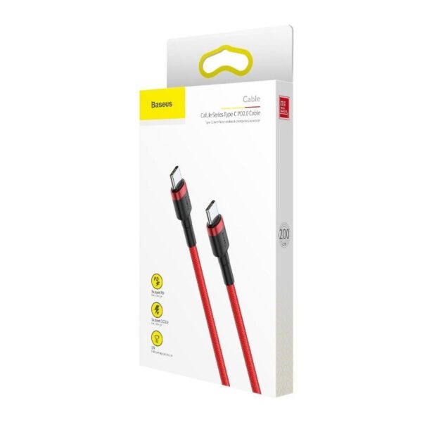 Baseus Cafule PD2.0 60W flash charging USB For Type-C cable (20V 3A) 2m Red - Image 7