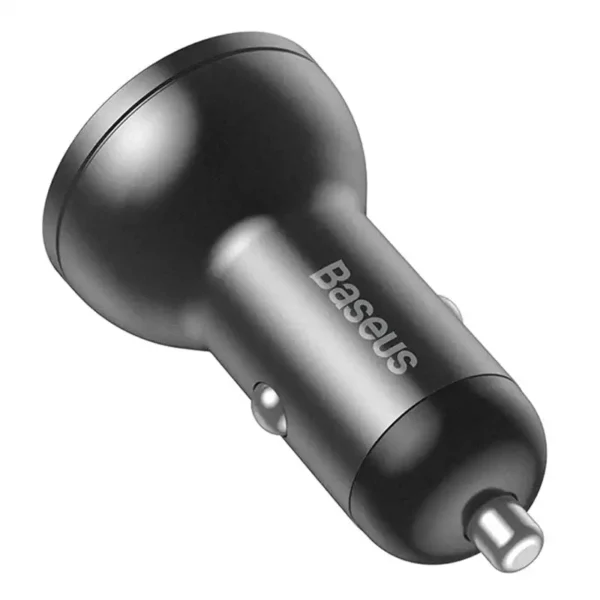 Ładowarka samochodowa Baseus z wyświetlaczem, 2x USB, 4,8A, 24W (szara) - Image 5