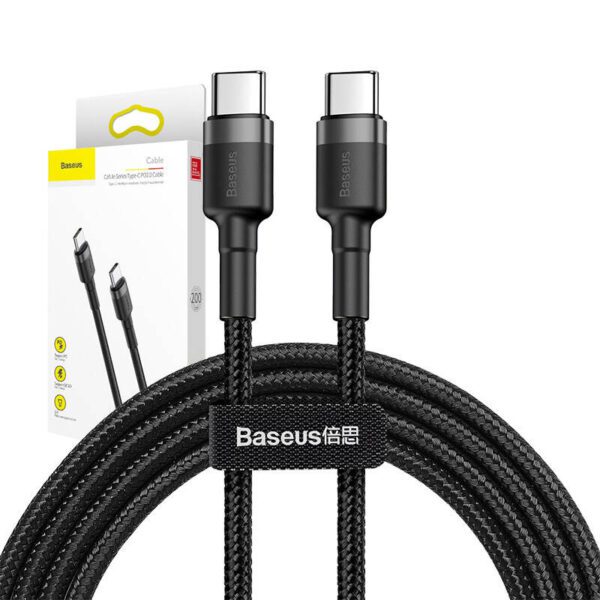 Baseus Cafule PD2.0 60W flash charging USB For Type-C cable (20V 3A) 2m Gray+Black - Image 10