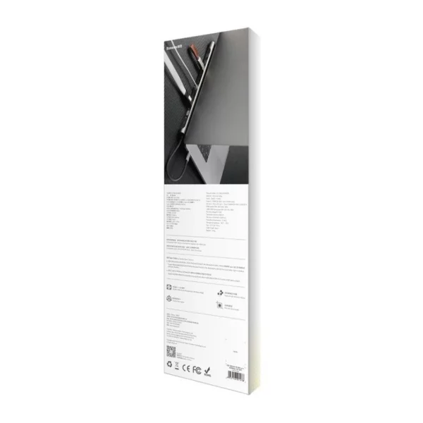 Baseus Enjoyment Series Multi-functional Type-C intelligent HD HUB（PD/HD4K*2/VGA/RJ45/SD/TF/USB*3/Audio*1/Stand)Dark gray - Image 7