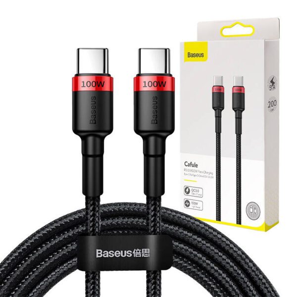 Baseus Cafule PD2.0 100W flash charging USB For Type-C cable (20V 5A)2m Red+Black - Image 9