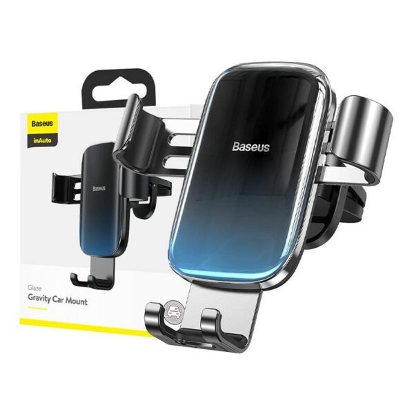 Baseus Glaze gravitational car holder for ventilation grid, aluminum (black) - Image 8