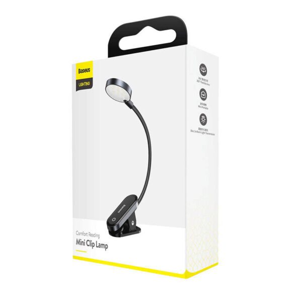 Baseus (DGRAD-0G) Comfort Reading Mini Clip Lamp (dark gray) - Image 4