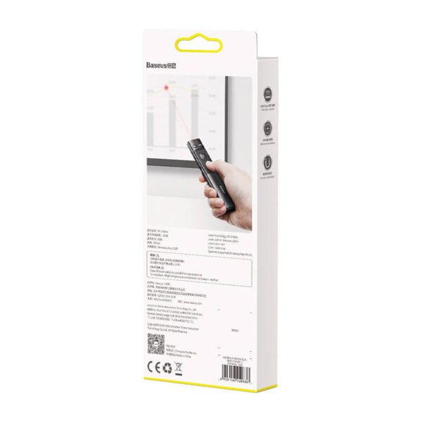 Baseus Orange Dot Multifunctionale remote control for presentation, with a laser pointer - gray - Image 7