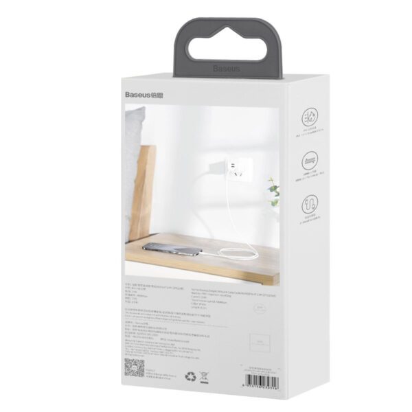 Baseus Simple Wisdom Data Cable Kit USB to Lightning 2.4A (2PCS/Set）1.5m White - Image 9