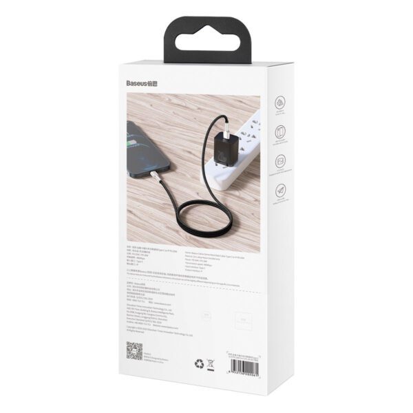 USB-C cable for Lightning Baseus Cafule, PD, 20W, 1m (black) - Image 9