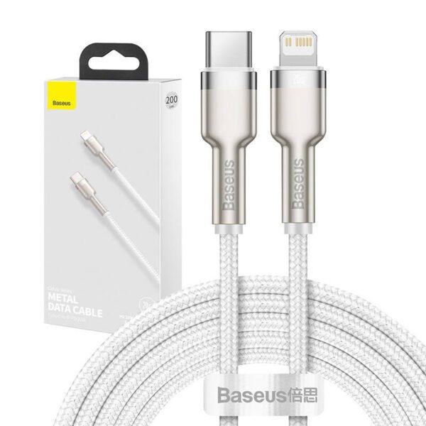USB-C cable for Lightning Baseus Cafule, PD, 20W, 2m (white) - Image 12
