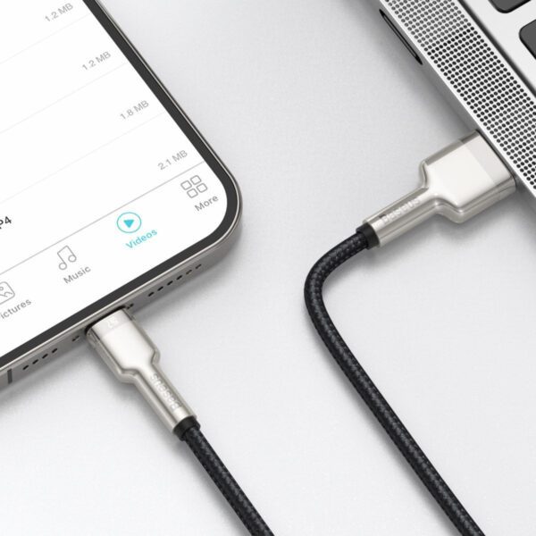 USB cable for Lightning Baseus Cafule, 2.4A, 1m (black) - Image 11