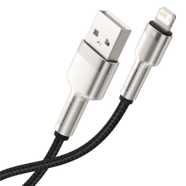 USB cable for Lightning Baseus Cafule, 2.4A, 1m (black) - Image 8