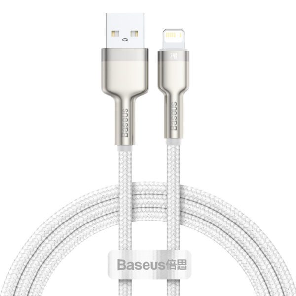 USB cable for Lightning Baseus Cafule, 2.4A, 1m (white) - Image 2