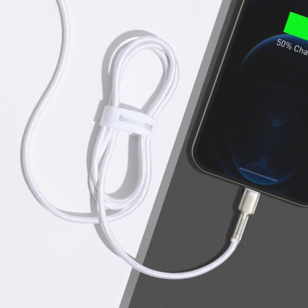 USB cable for Lightning Baseus Cafule, 2.4A, 1m (white) - Image 8