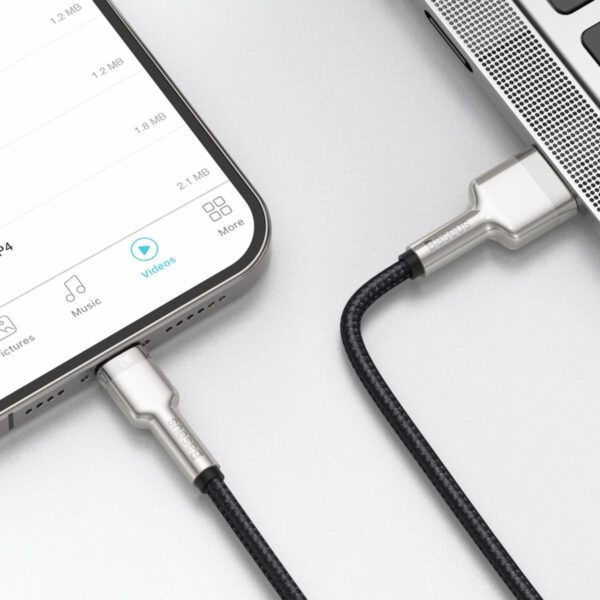 USB cable for Lightning Baseus Cafule, 2.4A, 2m (black) - Image 8