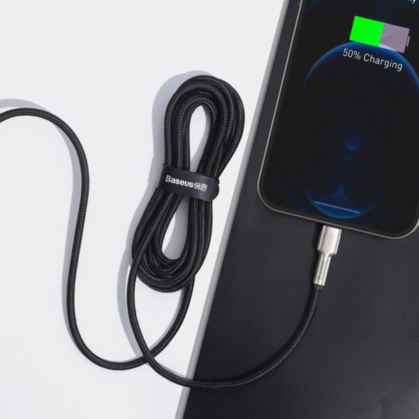 USB cable for Lightning Baseus Cafule, 2.4A, 2m (black) - Image 6