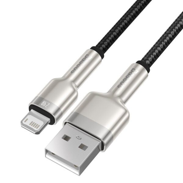 USB cable for Lightning Baseus Cafule, 2.4A, 2m (black) - Image 4