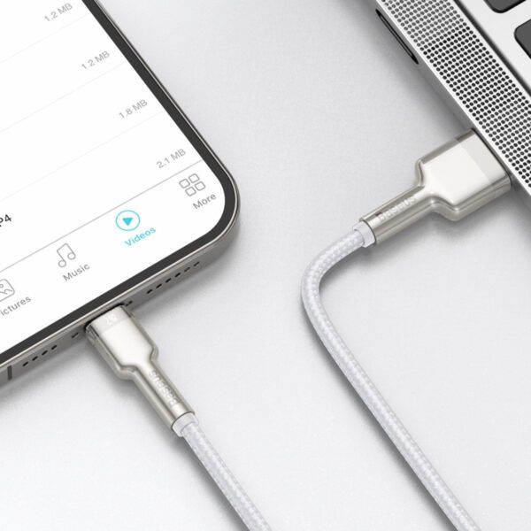 USB cable for Lightning Baseus Cafule, 2.4A, 2m (white) - Image 11