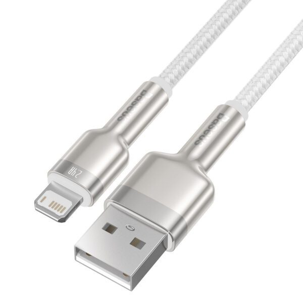 USB cable for Lightning Baseus Cafule, 2.4A, 2m (white) - Image 5