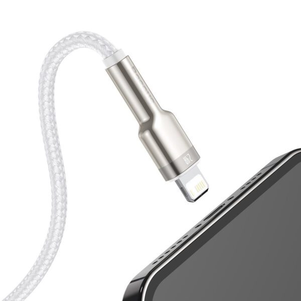 USB cable for Lightning Baseus Cafule, 2.4A, 2m (white) - Image 10