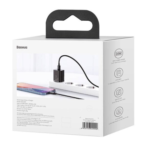 Baseus Super Si Quick Charger 1C 20W (black) - Image 8