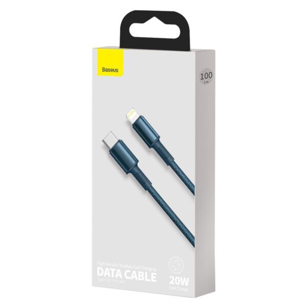 Baseus High Density Braided Cable Type-C to Lightning, PD,  20W, 1m (blue) - Image 6