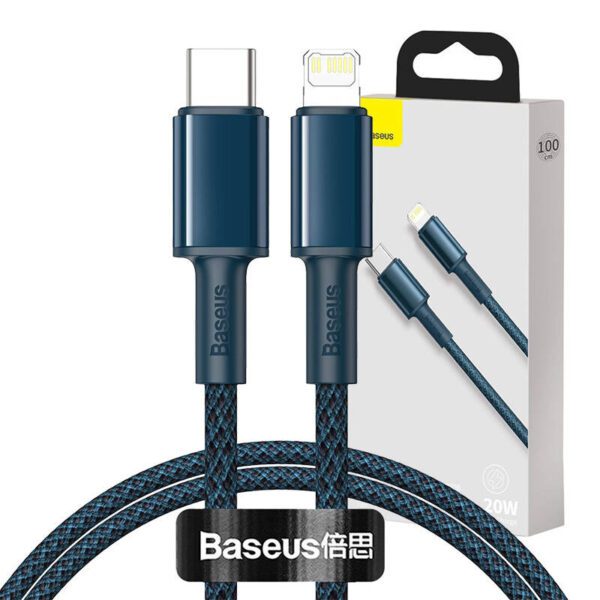 Baseus High Density Braided Cable Type-C to Lightning, PD,  20W, 1m (blue) - Image 12