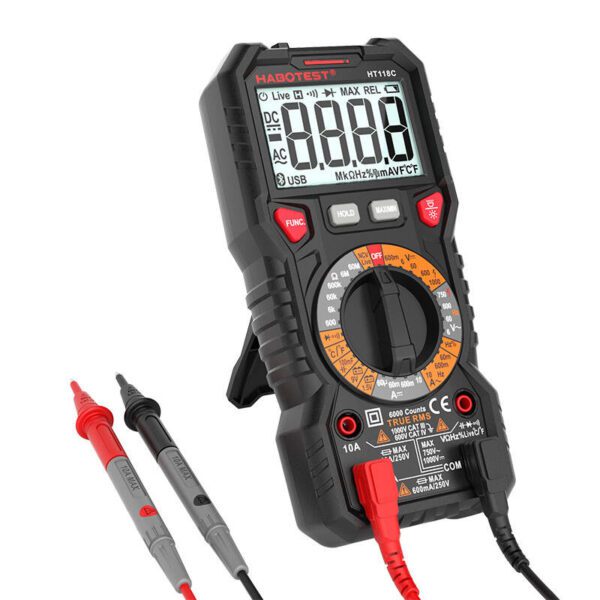 Digital Multimeter with Flashlight Habotest HT118C, True RMS, NCV, battery testing - Image 2