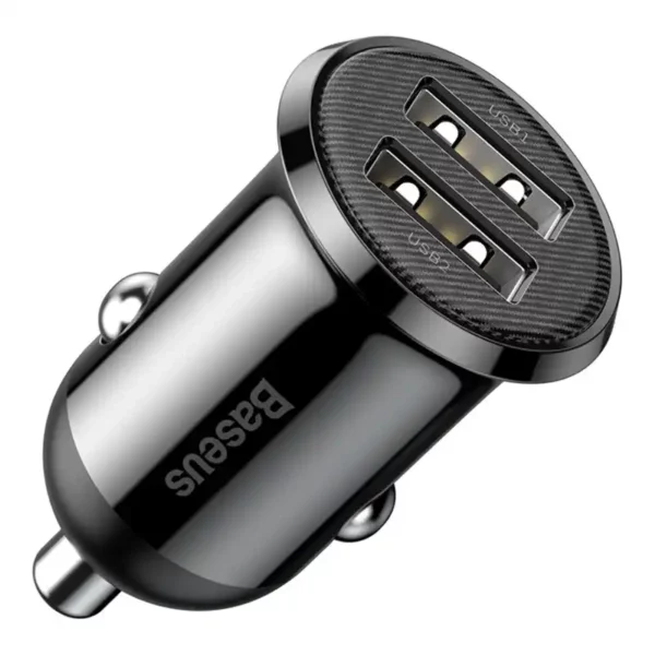 Ładowarka samochodowa Baseus Grain Pro 2x USB 4.8A (czarna) - Image 3